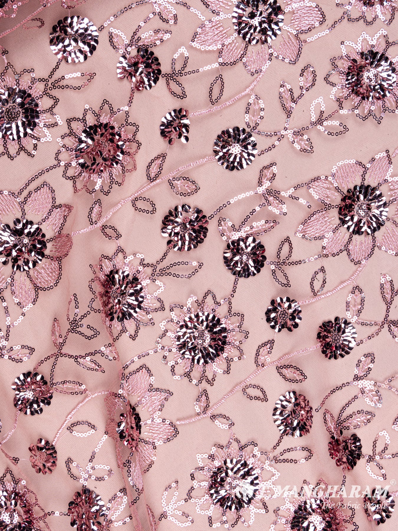 Baby Pink Fancy Net Fabric - EA2028 view-3