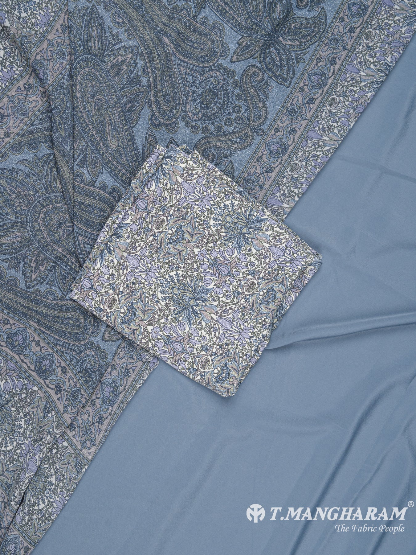 Blue Crepe Chudidhar Fabric Set - EG1681 view-1
