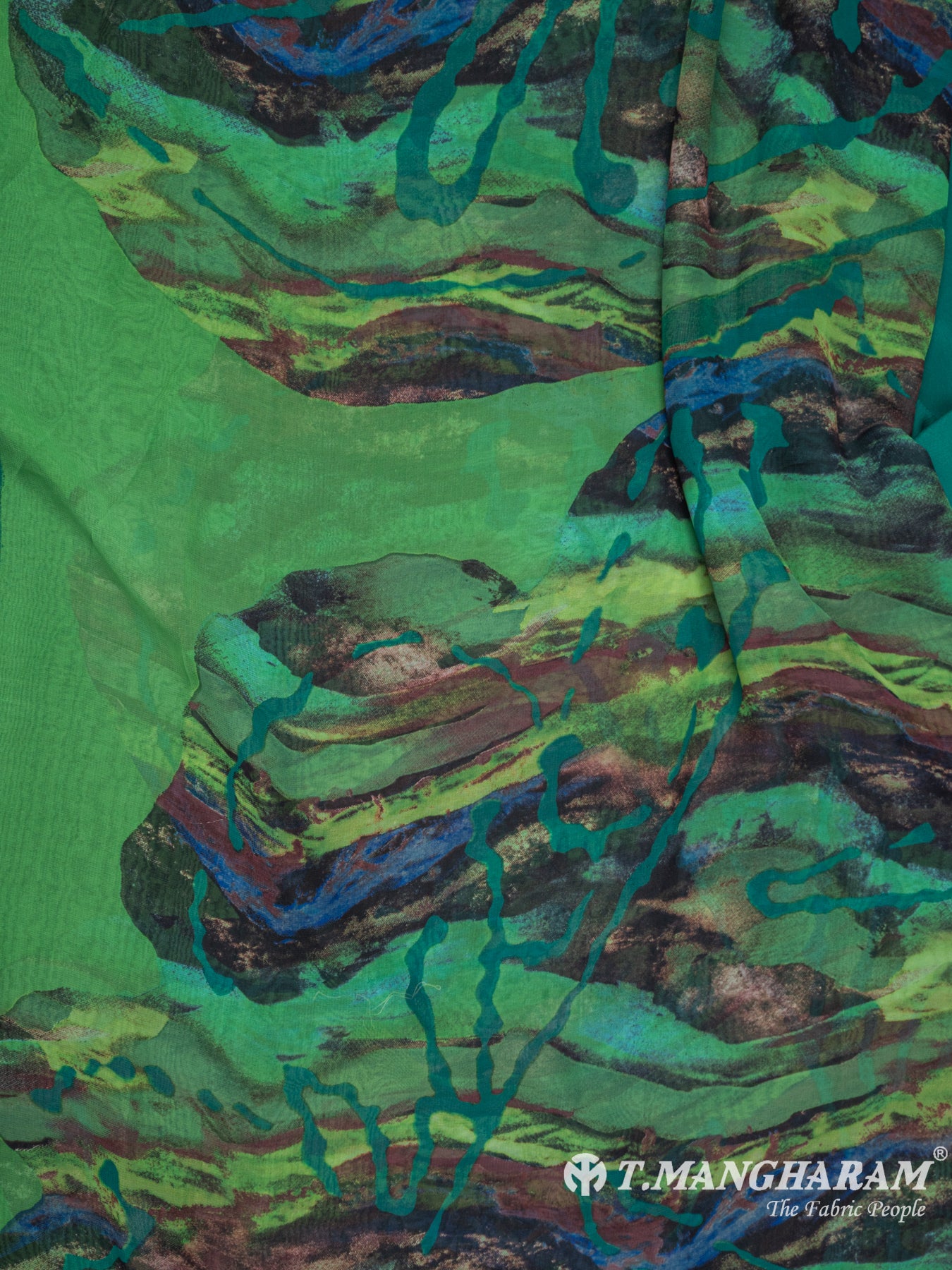 Green Crepe Chudidhar Fabric Set - EG1708 view-3