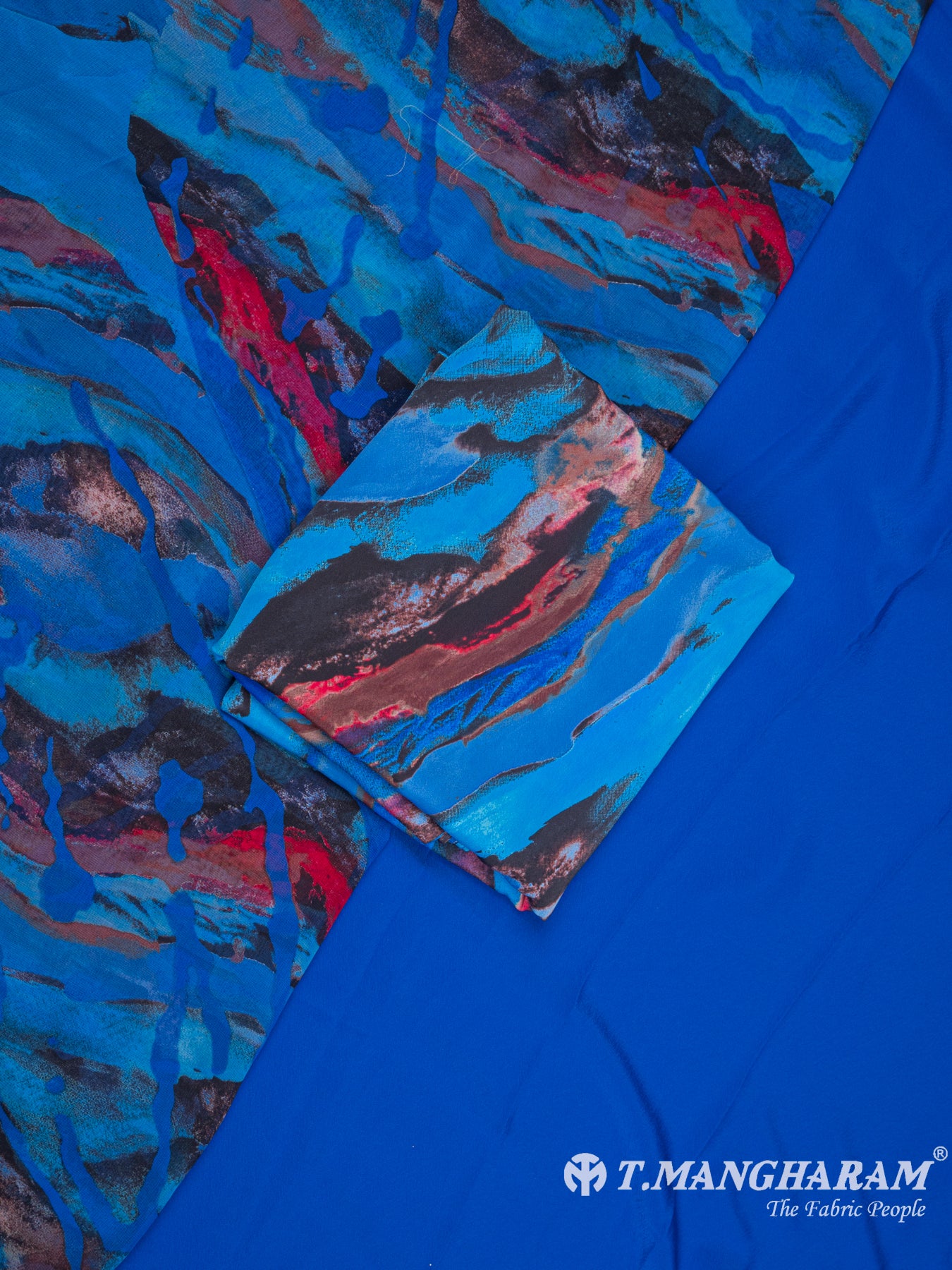 Blue Crepe Chudidhar Fabric Set - EG1709 view-1