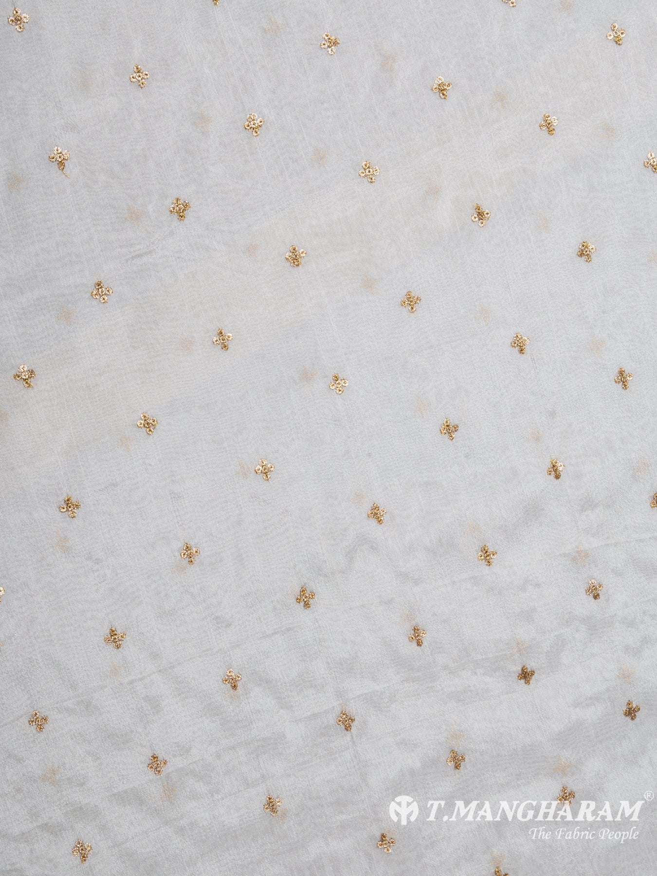 White Chinnon Silk Fabric - EB5606 view-3