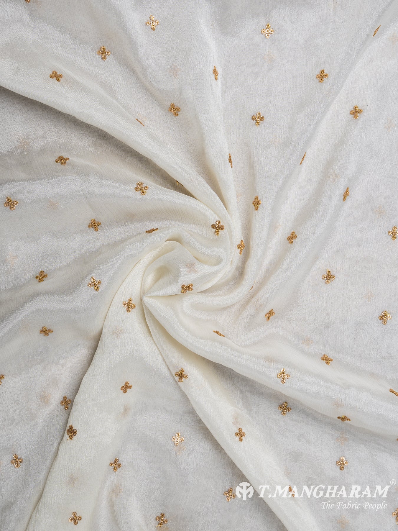 White Chinnon Silk Fabric - EB5606 view-1