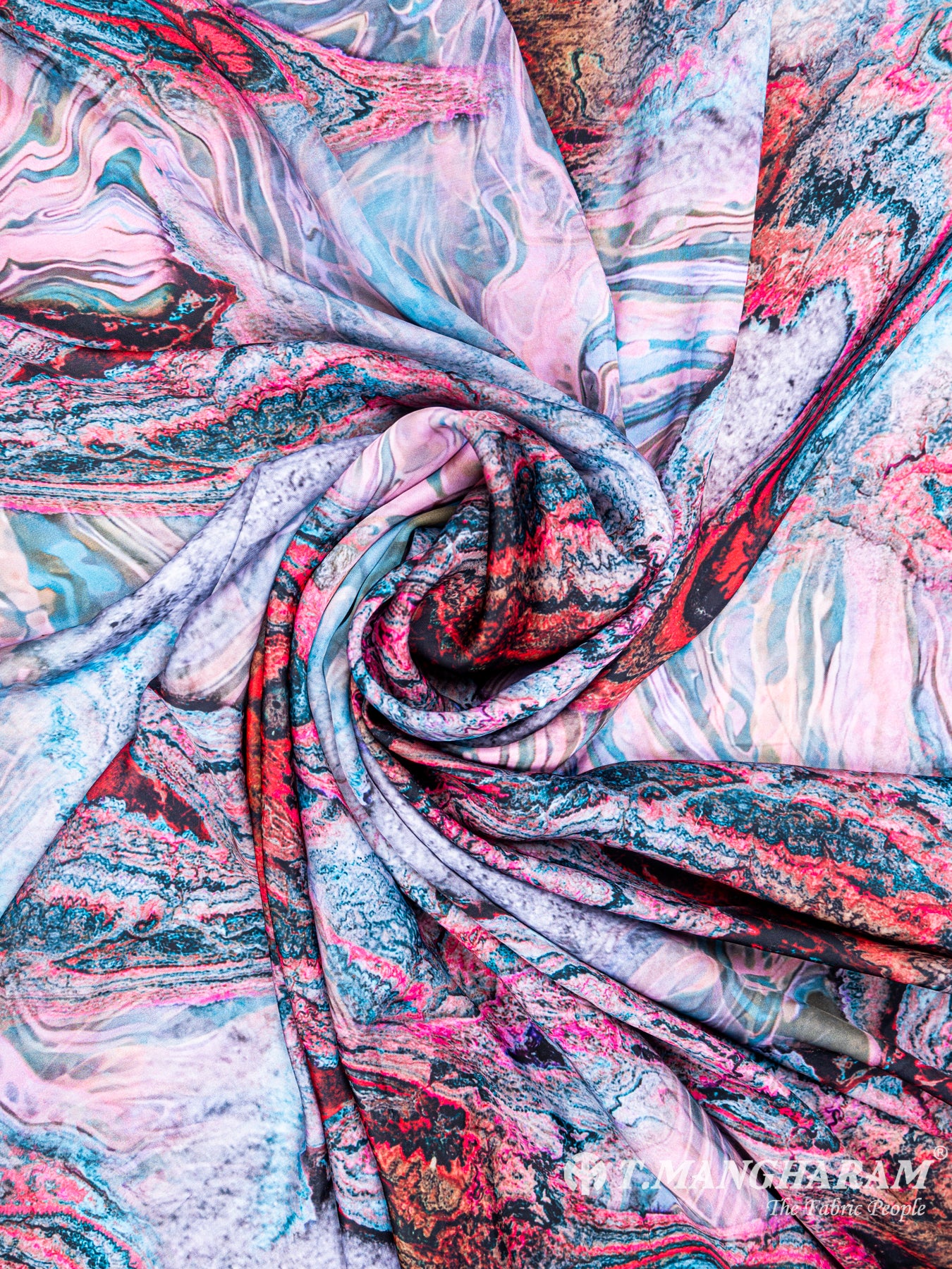 Multicolor Georgette Satin Fabric - EA2023 view-1