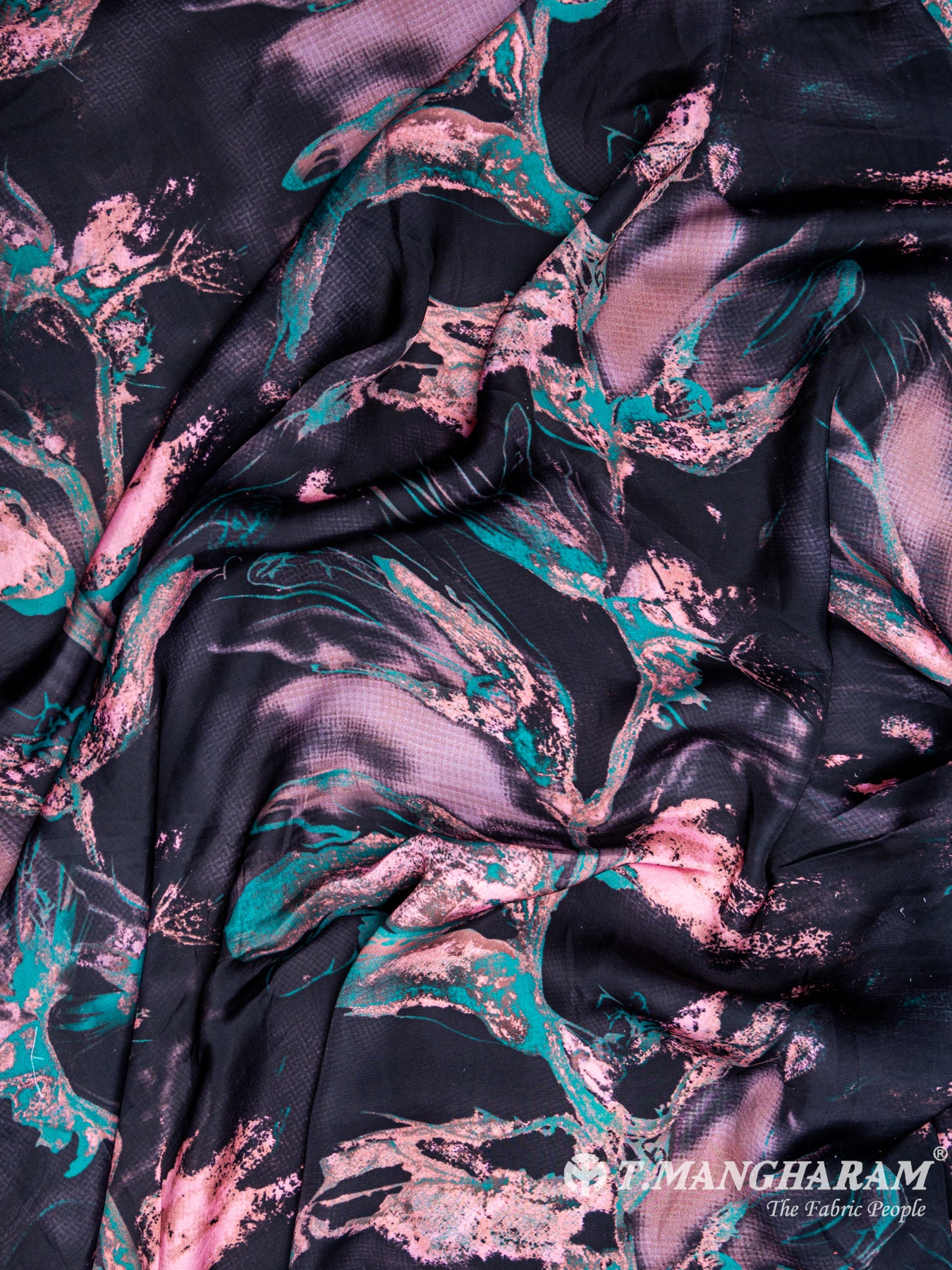 Black Georgette Satin Fabric - EA2013 vewi-4