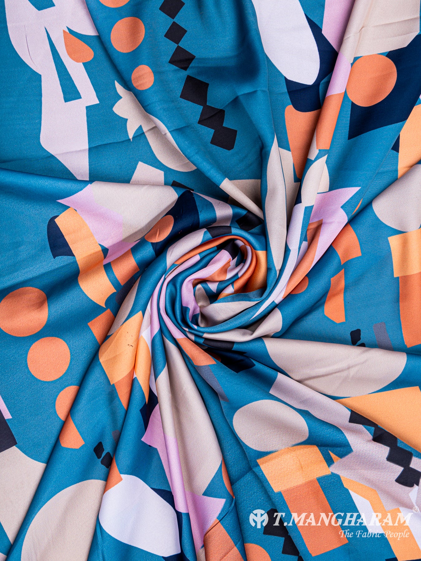 Multicolor Georgette Satin Fabric - EA2015 view-1