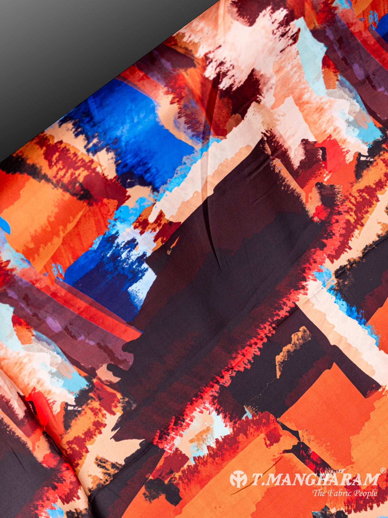 Multicolor Georgette Satin Fabric - EA2021 view-2
