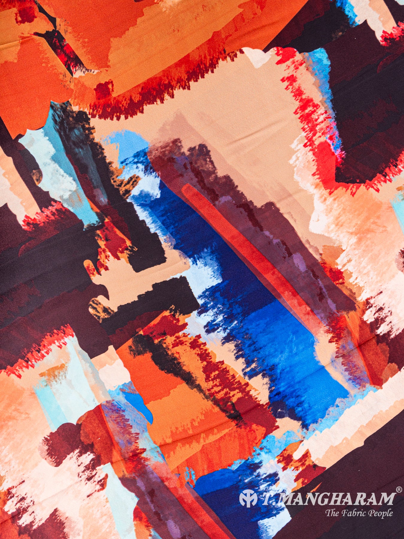 Multicolor Georgette Satin Fabric - EA2021 view-3