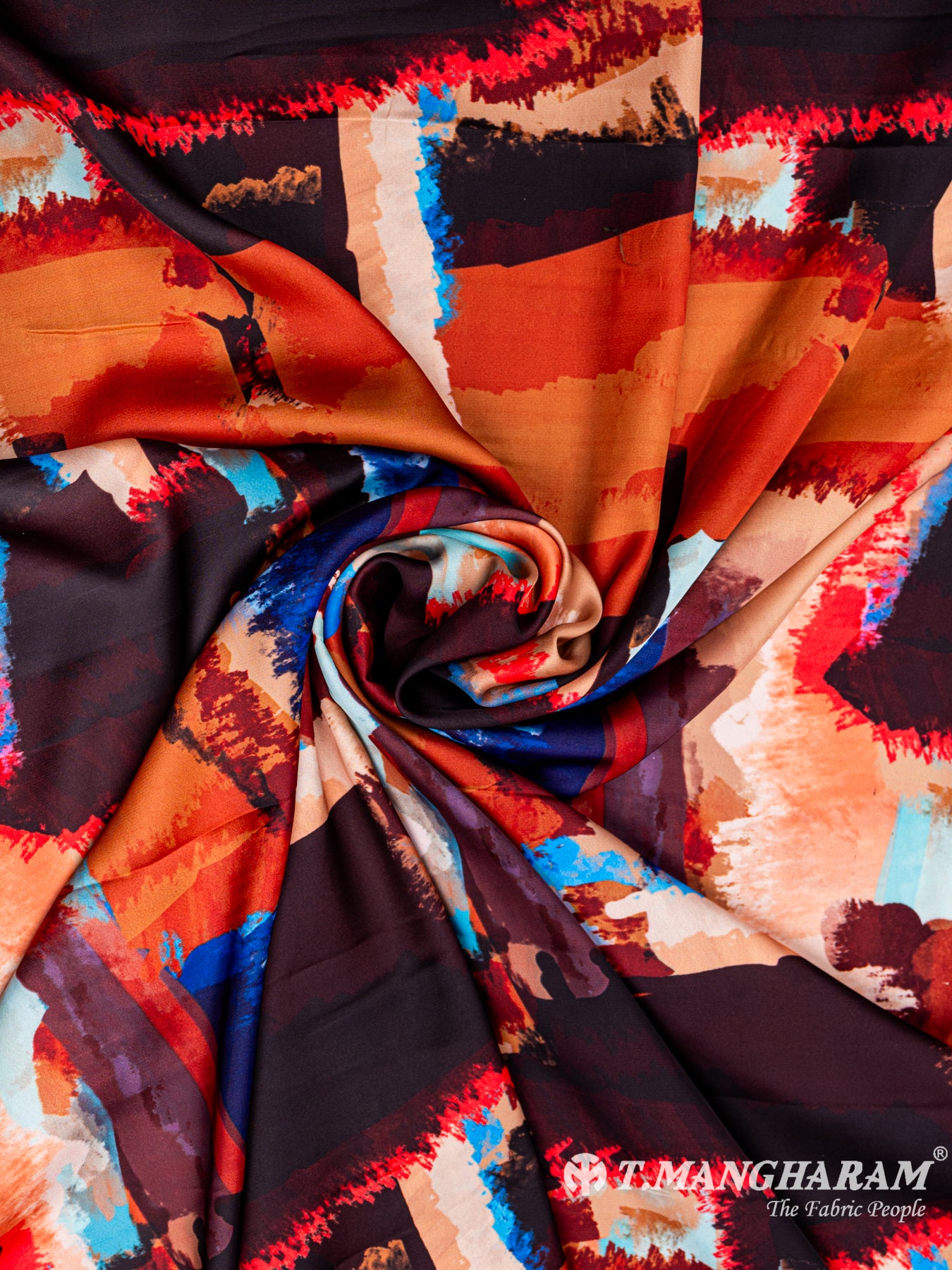 Multicolor Georgette Satin Fabric - EA2021 view-1