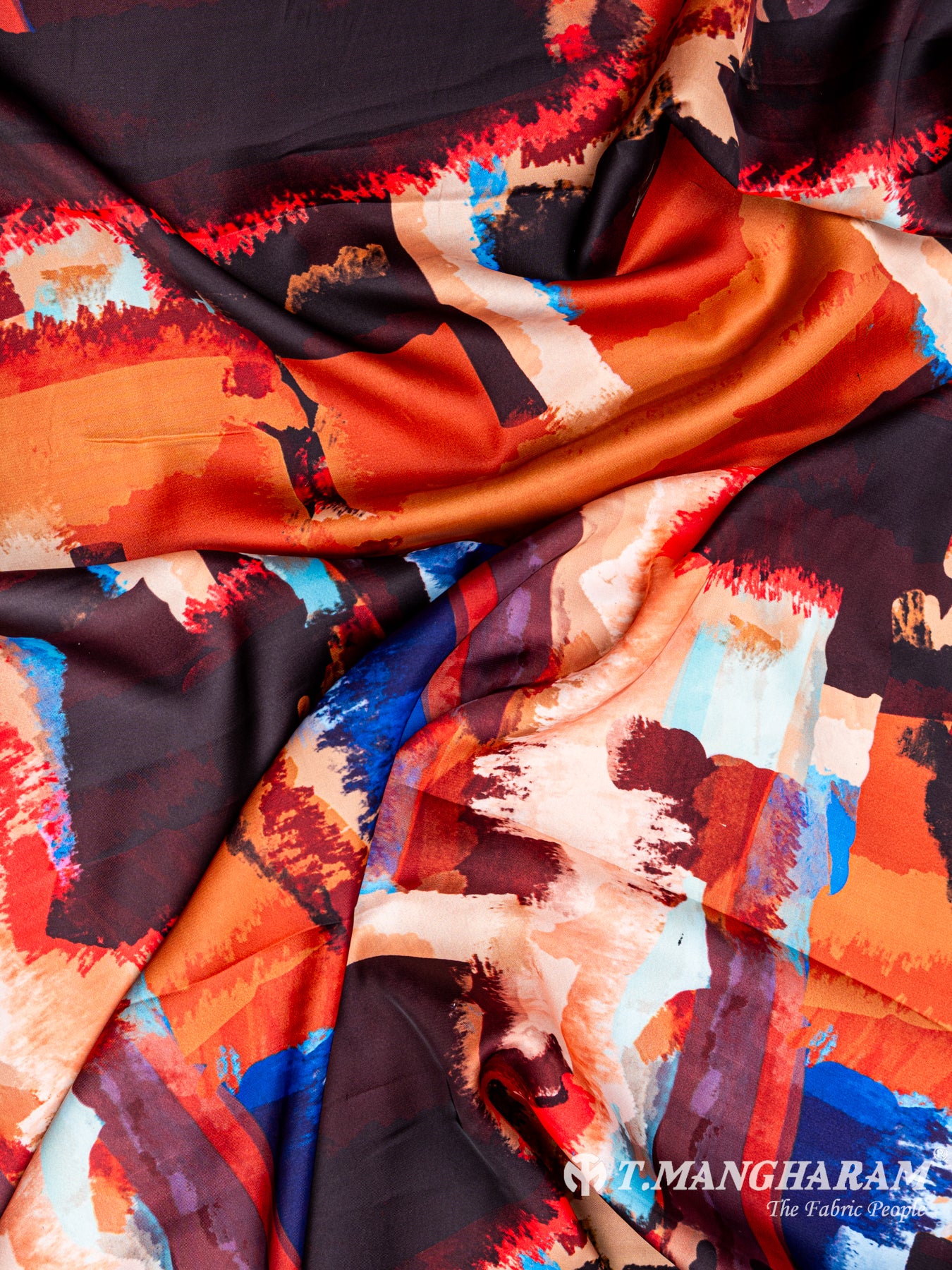 Multicolor Georgette Satin Fabric - EA2021 view-4