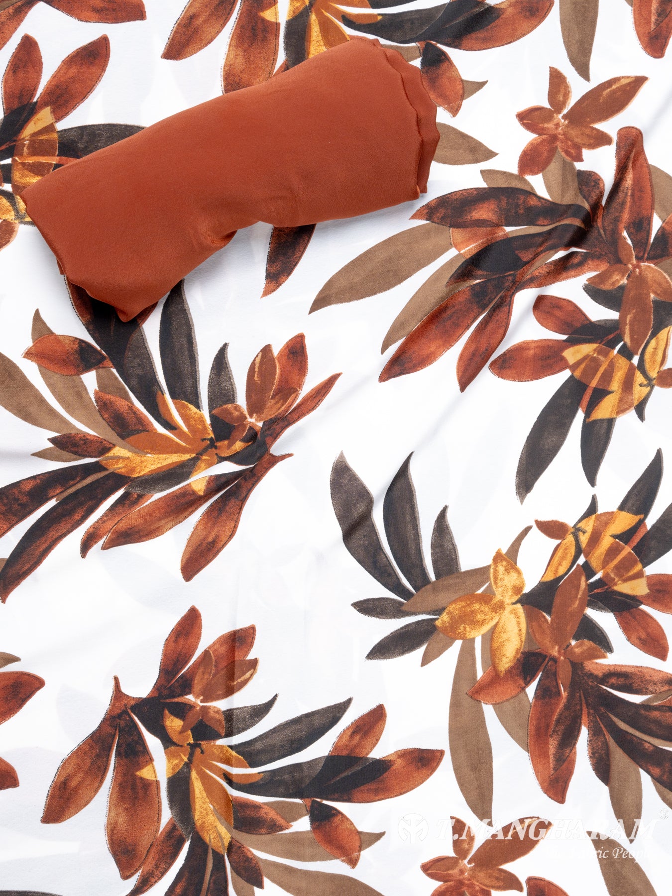 Brown Crepe Chudidhar Fabric Set - EG1668 view-2