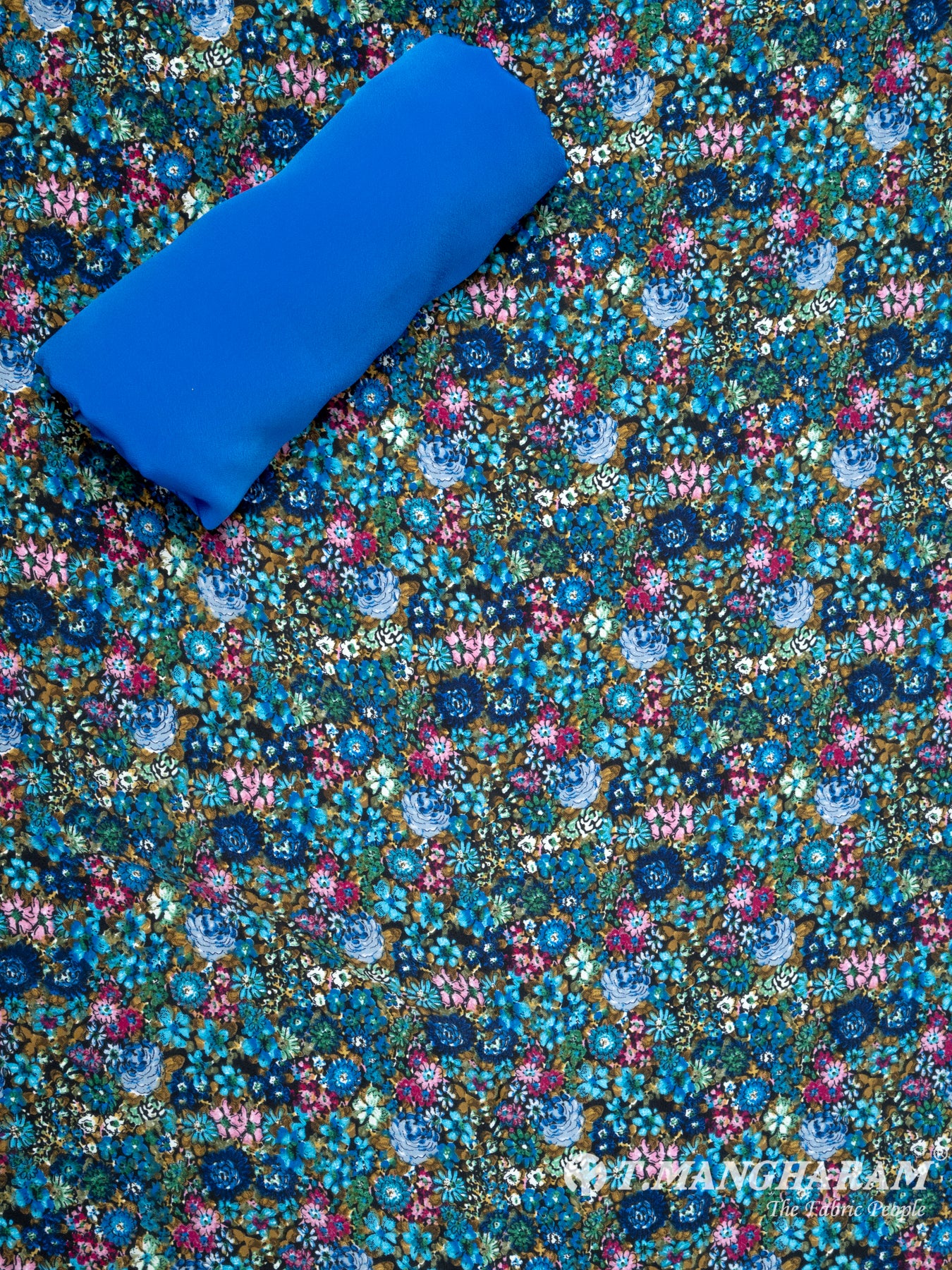 Blue Crepe Chudidhar Fabric Set - EG1641 view-2