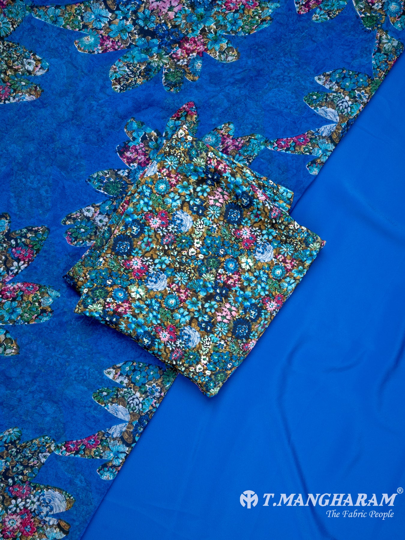 Blue Crepe Chudidhar Fabric Set - EG1641 view-1