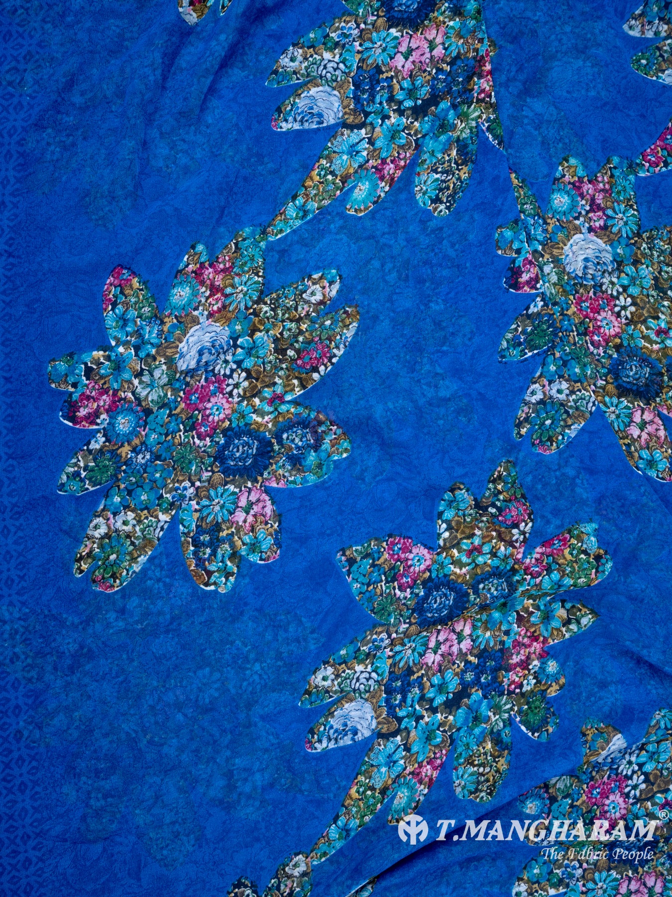 Blue Crepe Chudidhar Fabric Set - EG1641 view-3