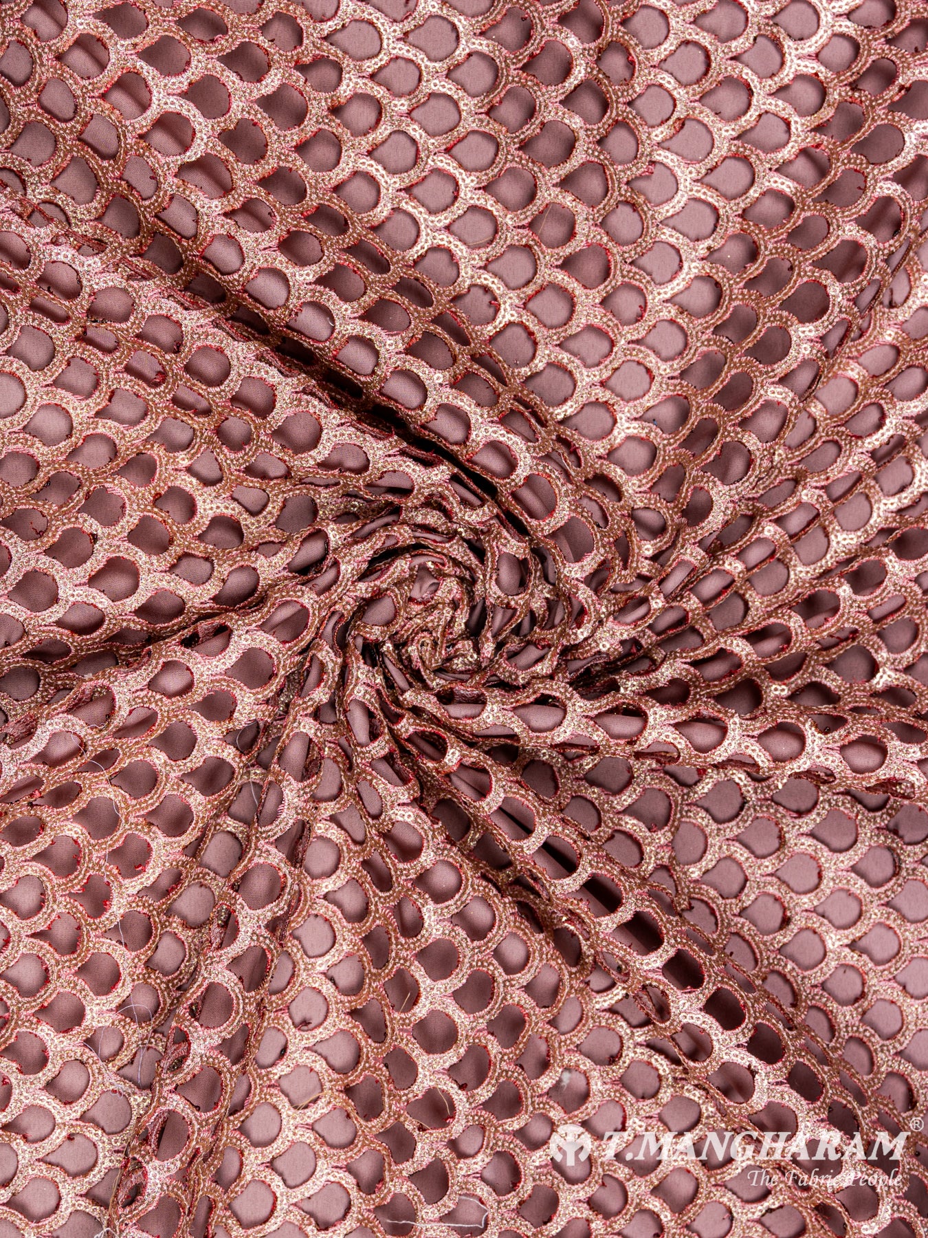 Baby Pink Fancy Georgette Fabric - EC6108 view-1