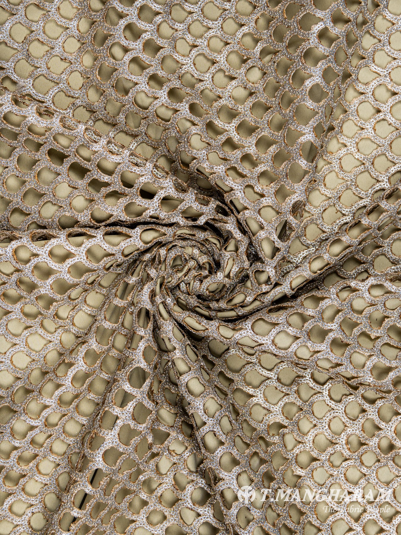 Gold Fancy Georgette Fabric - EC6110 view-1
