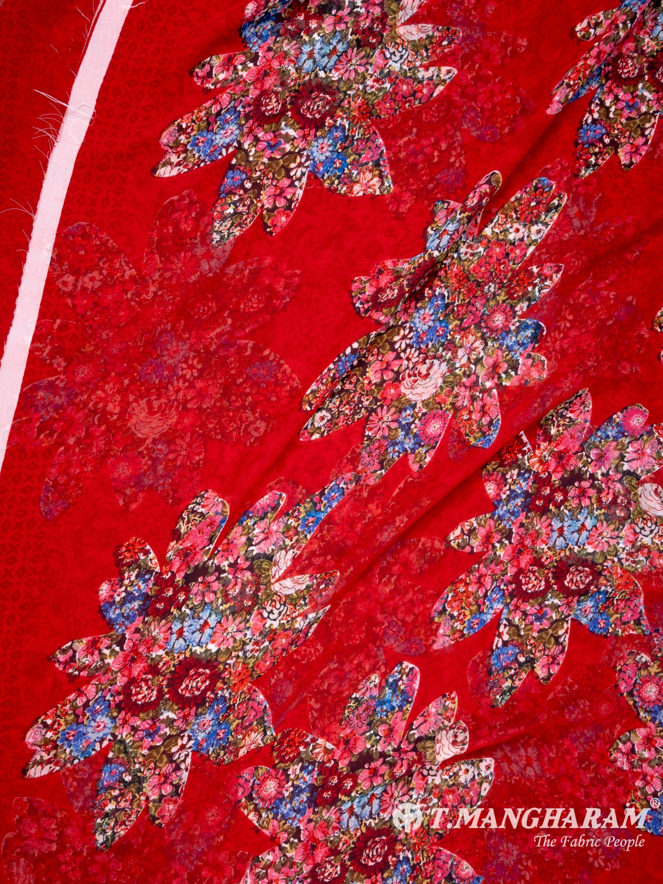 Red Crepe Chudidhar Fabric Set - EG1641 view-2