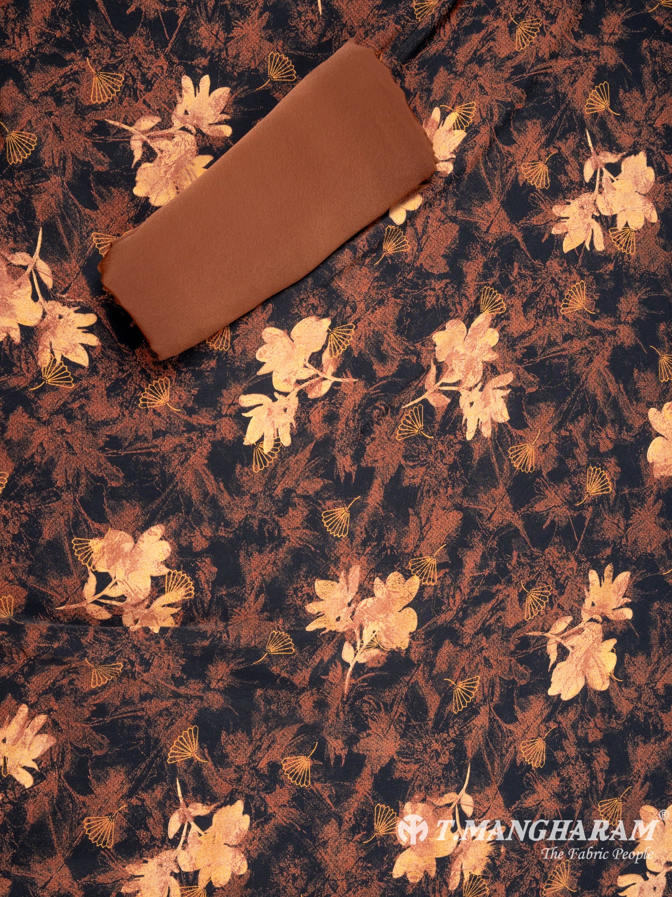 Brown Crepe Chudidhar Fabric Set - EG1662 view-2