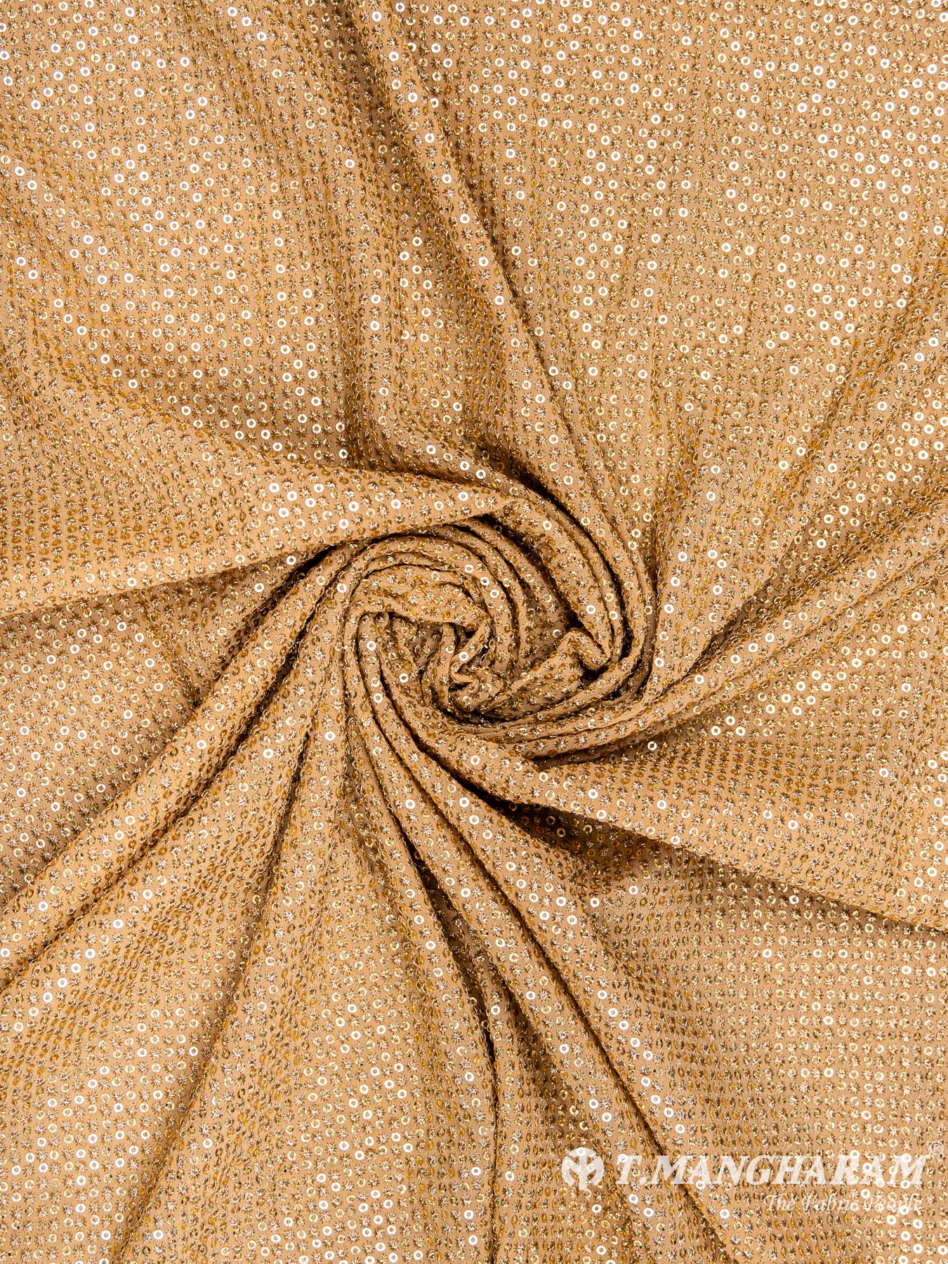 Gold Fancy Georgette Fabric - EC6103 view-1