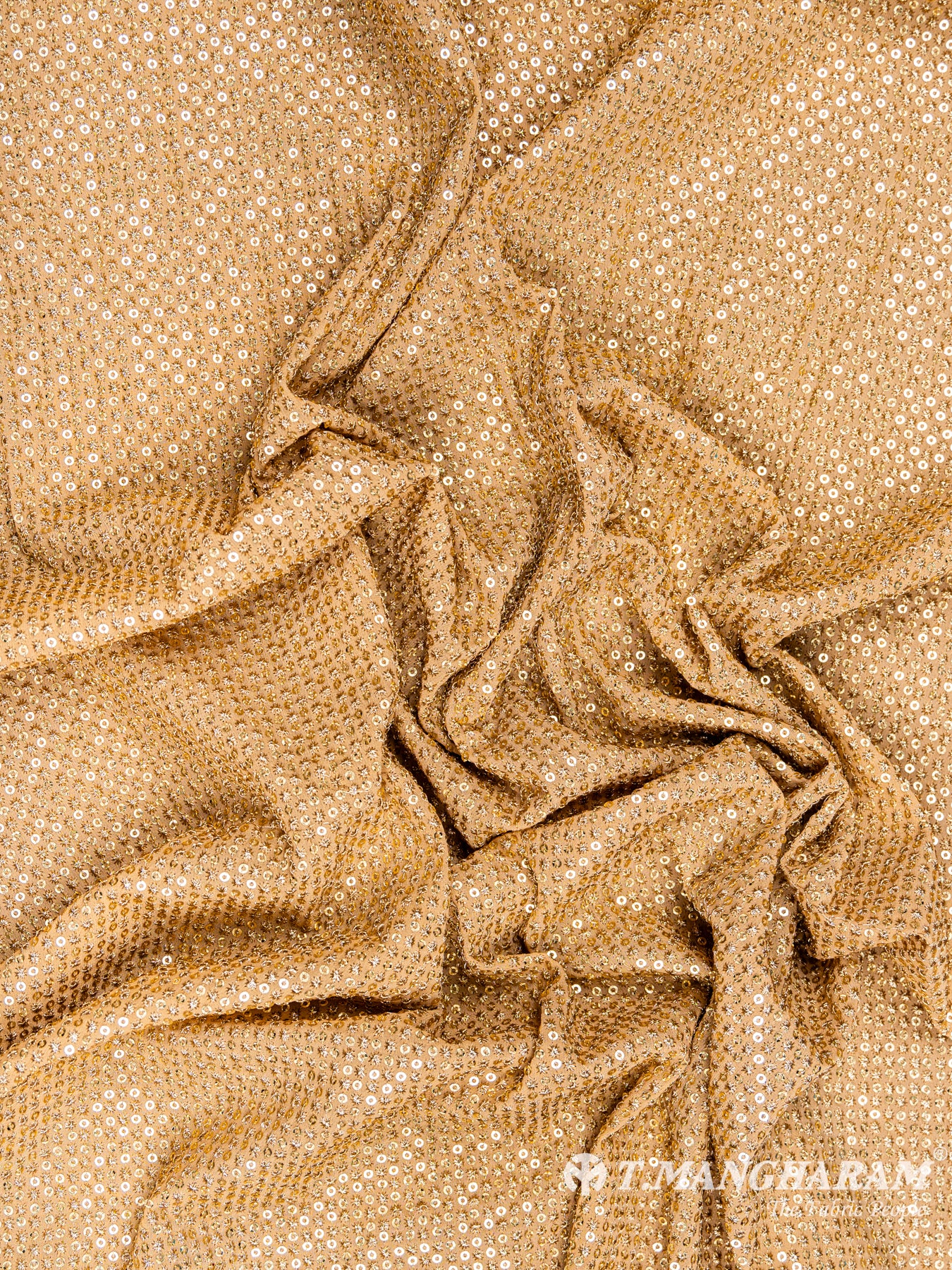 Gold Fancy Georgette Fabric - EC6103 view-4
