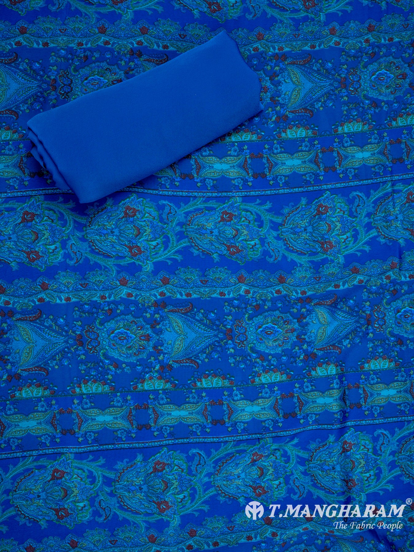 Blue Crepe Chudidhar Fabric Set - EG1654 view-2