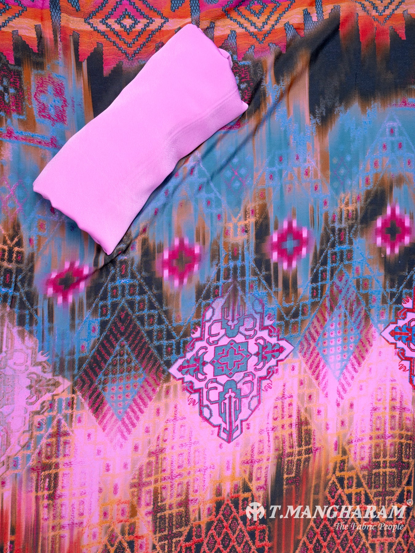 Pink Crepe Chudidhar Fabric Set - EG1678 view-2