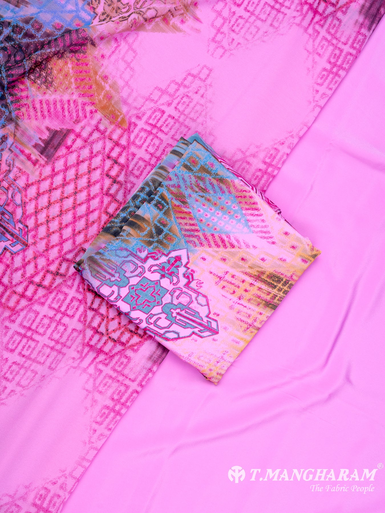 Pink Crepe Chudidhar Fabric Set - EG1678 view-1
