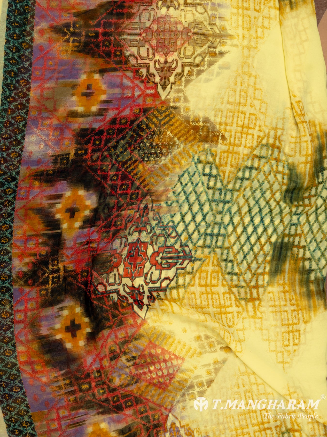 Yellow Crepe Chudidhar Fabric Set - EG1677 view-3