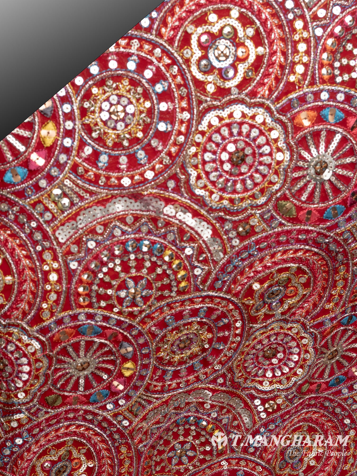 Red Georgette Fabric - EC7763 view-2