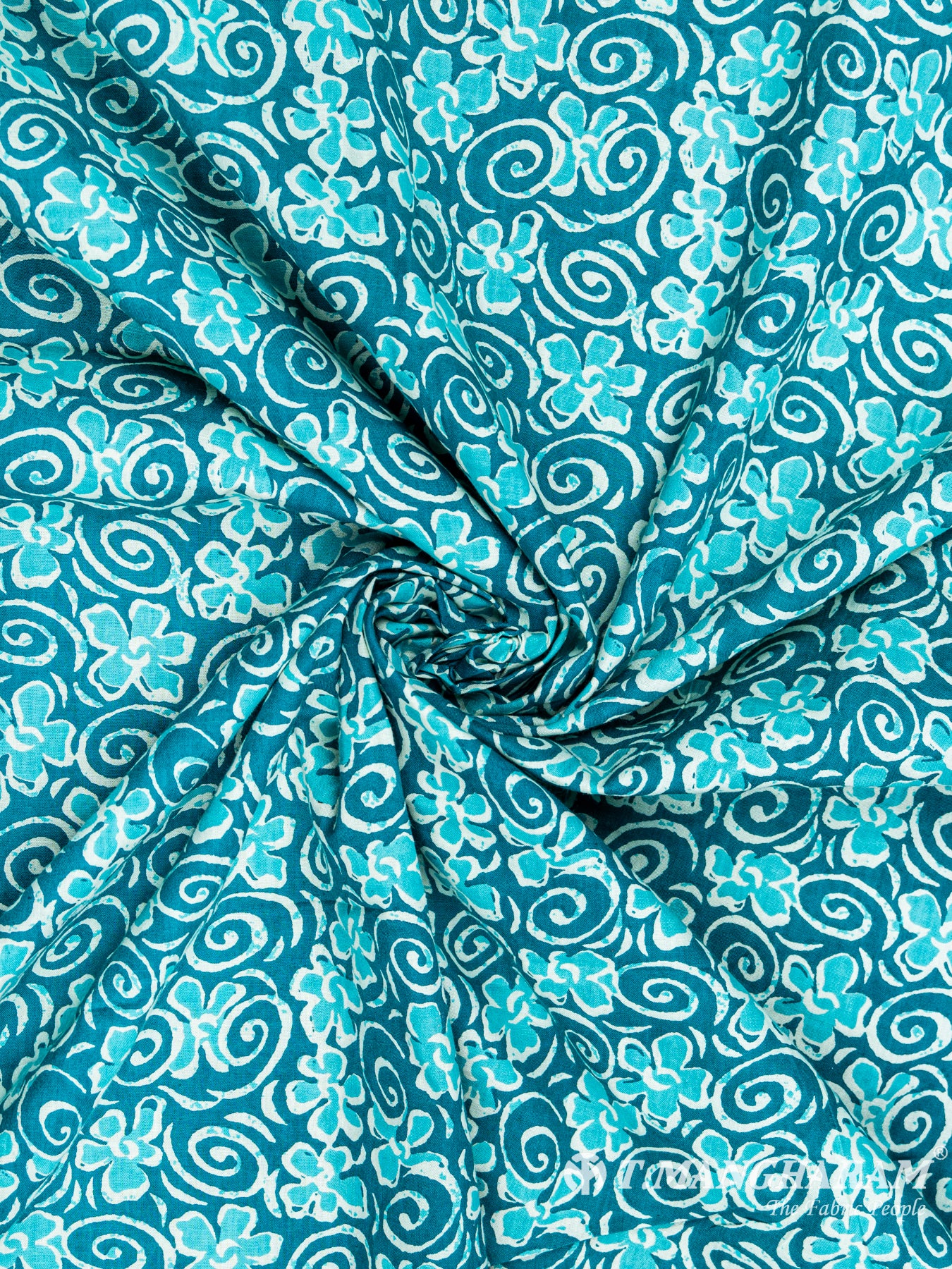 Sea Blue Cotton Fabric - EC6090 view-1