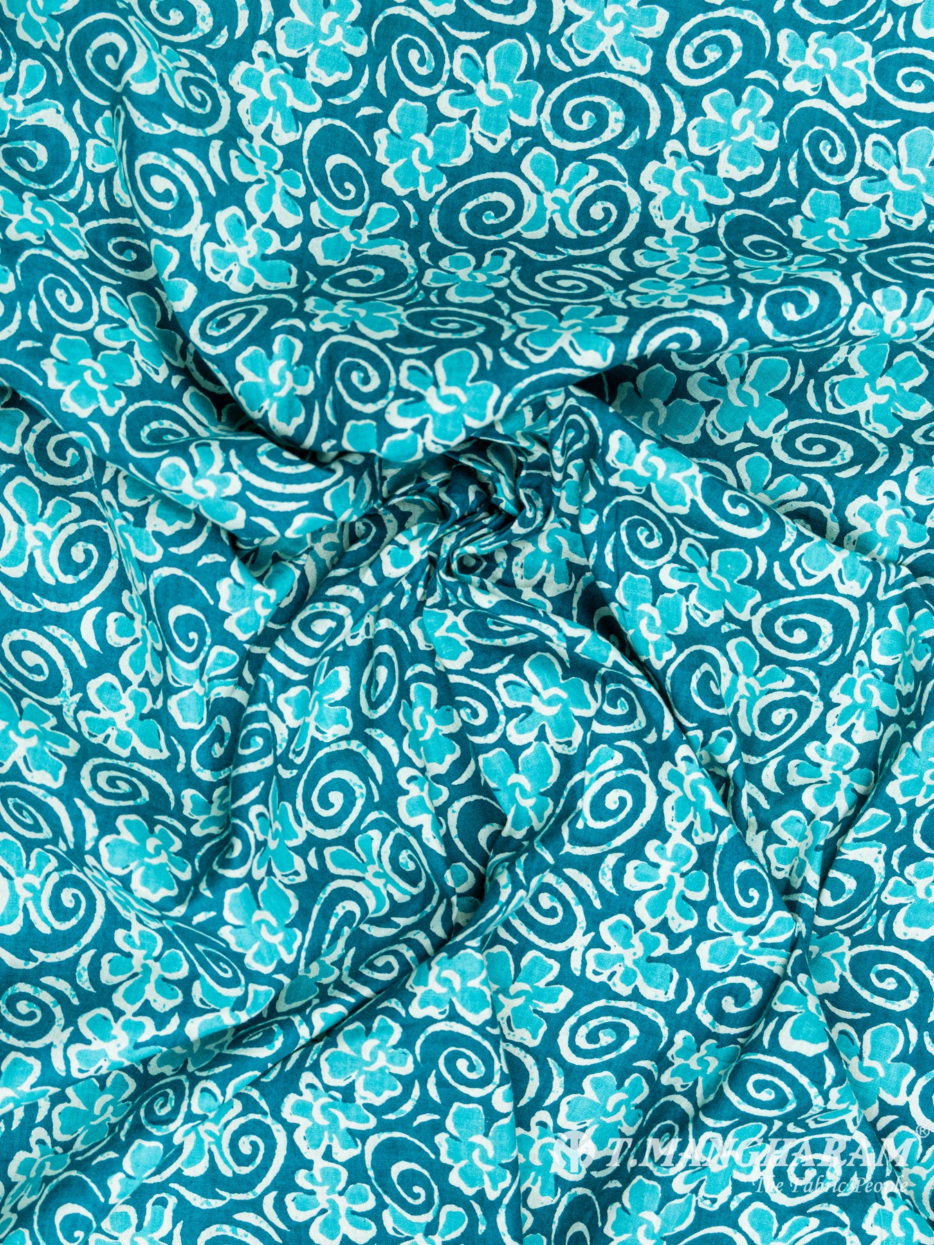 Sea Blue Cotton Fabric - EC6090 view-4