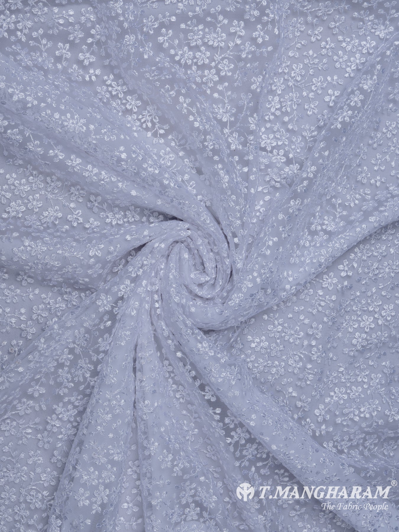 White Net Embroidery Fabric -EC7901 view-1