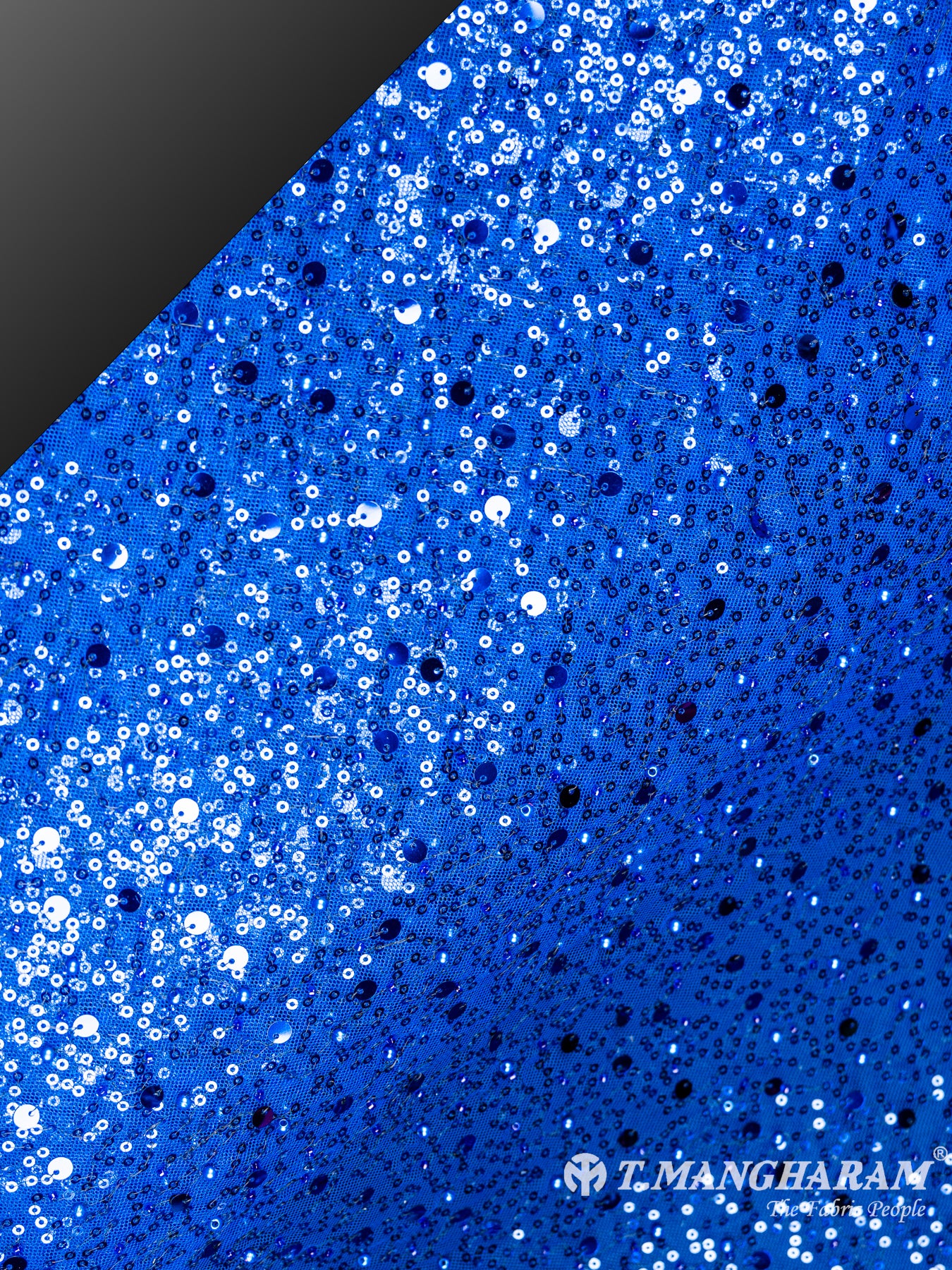 Blue Sequin Fancy Net Fabric - EA2046 view-2