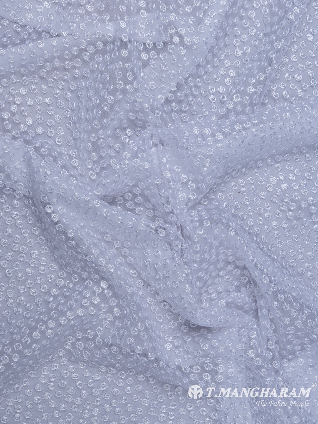 White Net Embroidery Fabric -EC7895 view-4