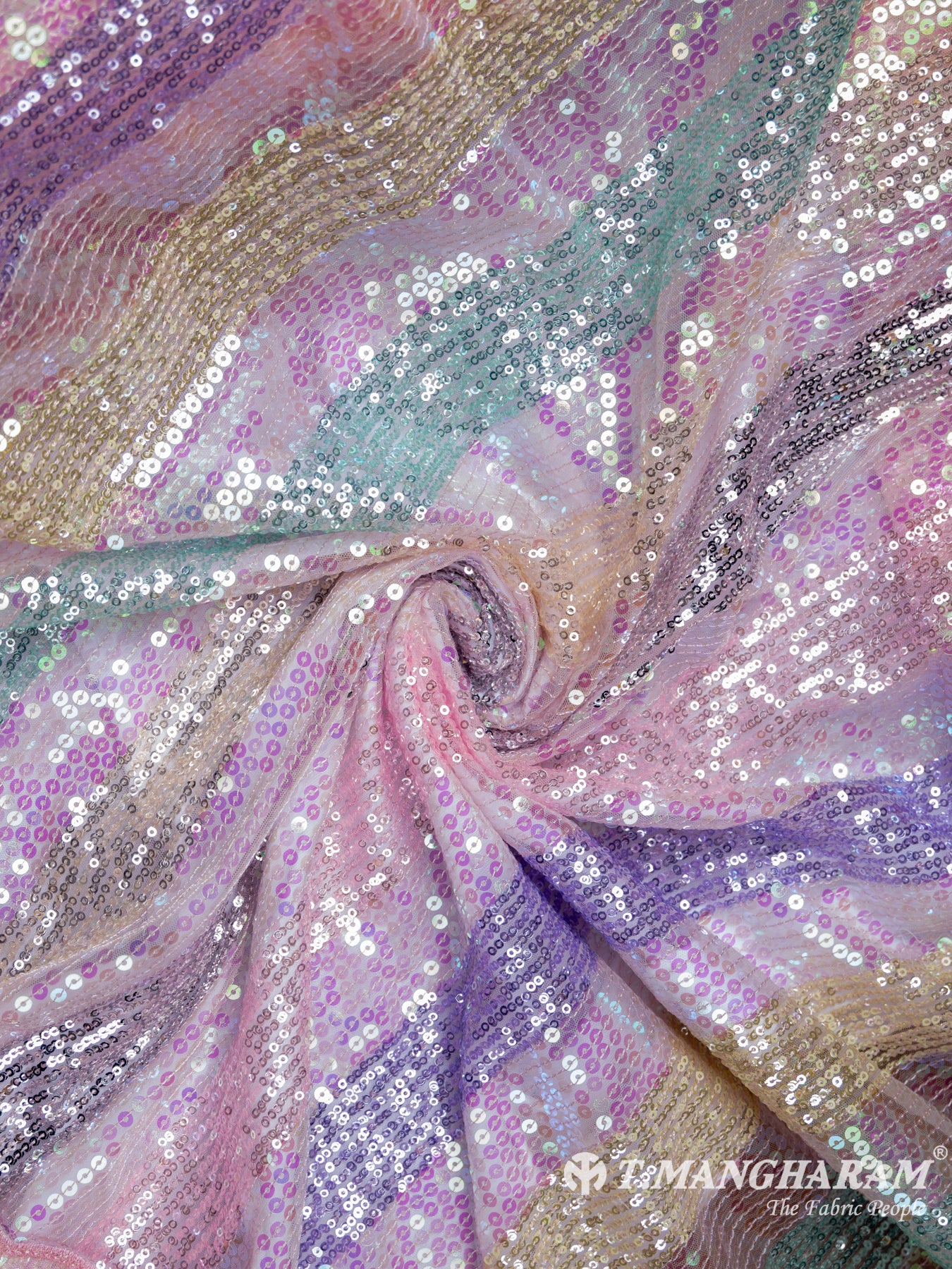 Multicolor Fancy Net Fabric - EC7371 view-1