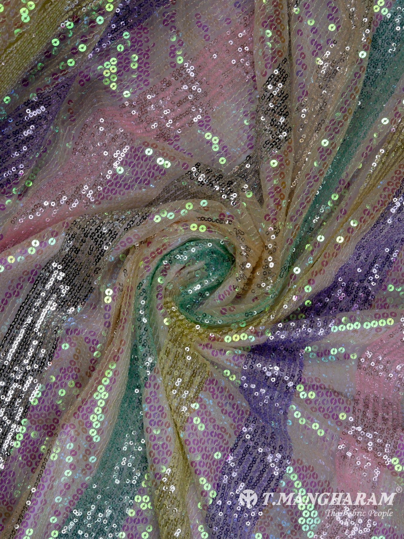 Multicolor Fancy Net Fabric - EC7369 view-1
