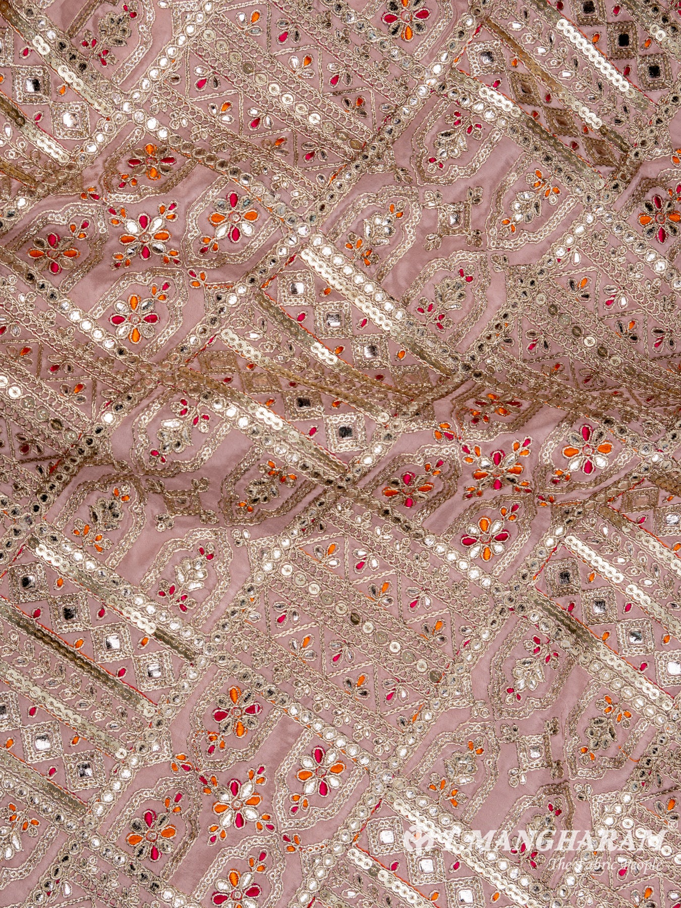 Pink Yellow Crepe Fabric - EC7906 view-3