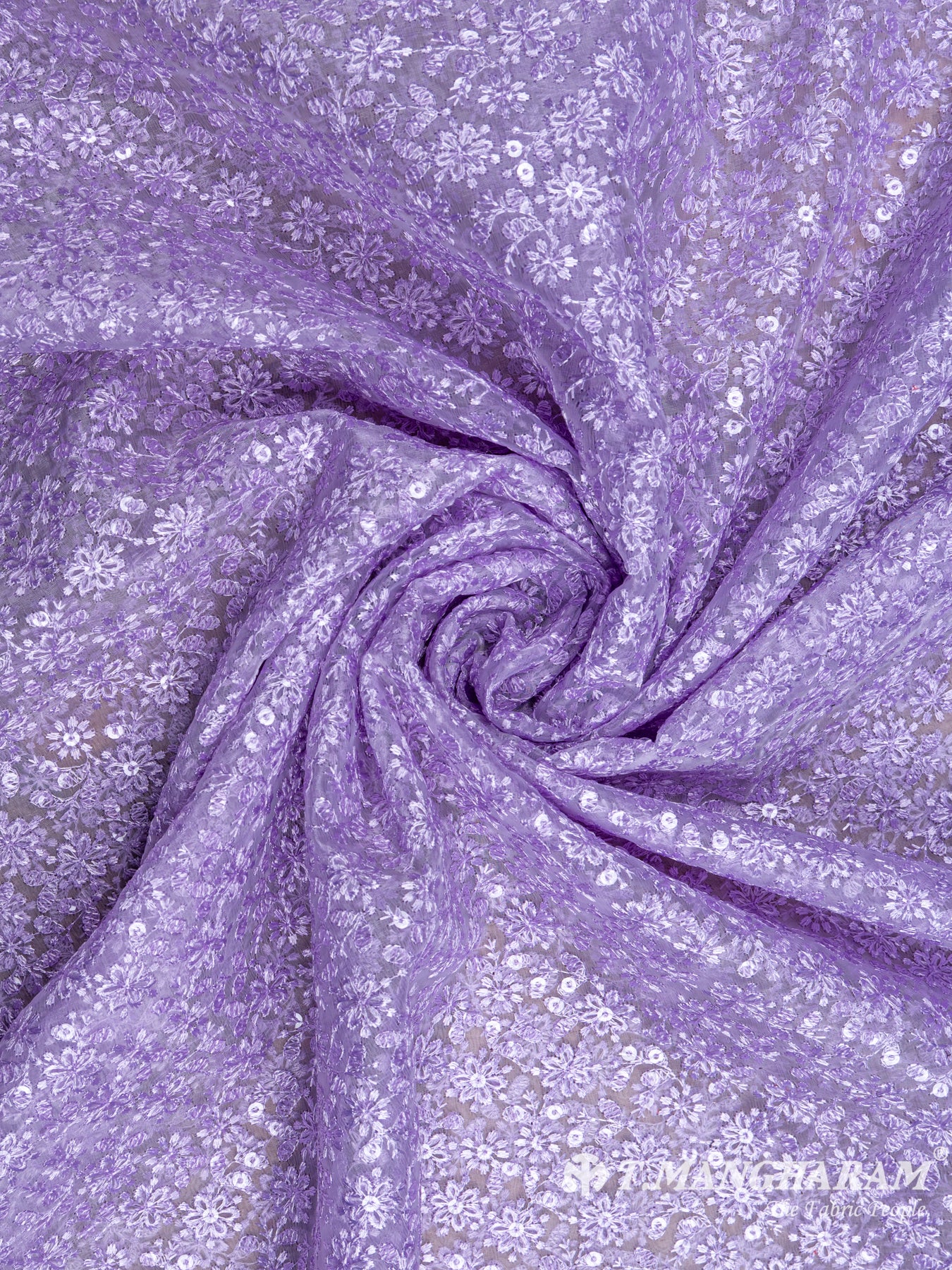 Violet Georgette Embroiery  Fabric - EC6164 view-1