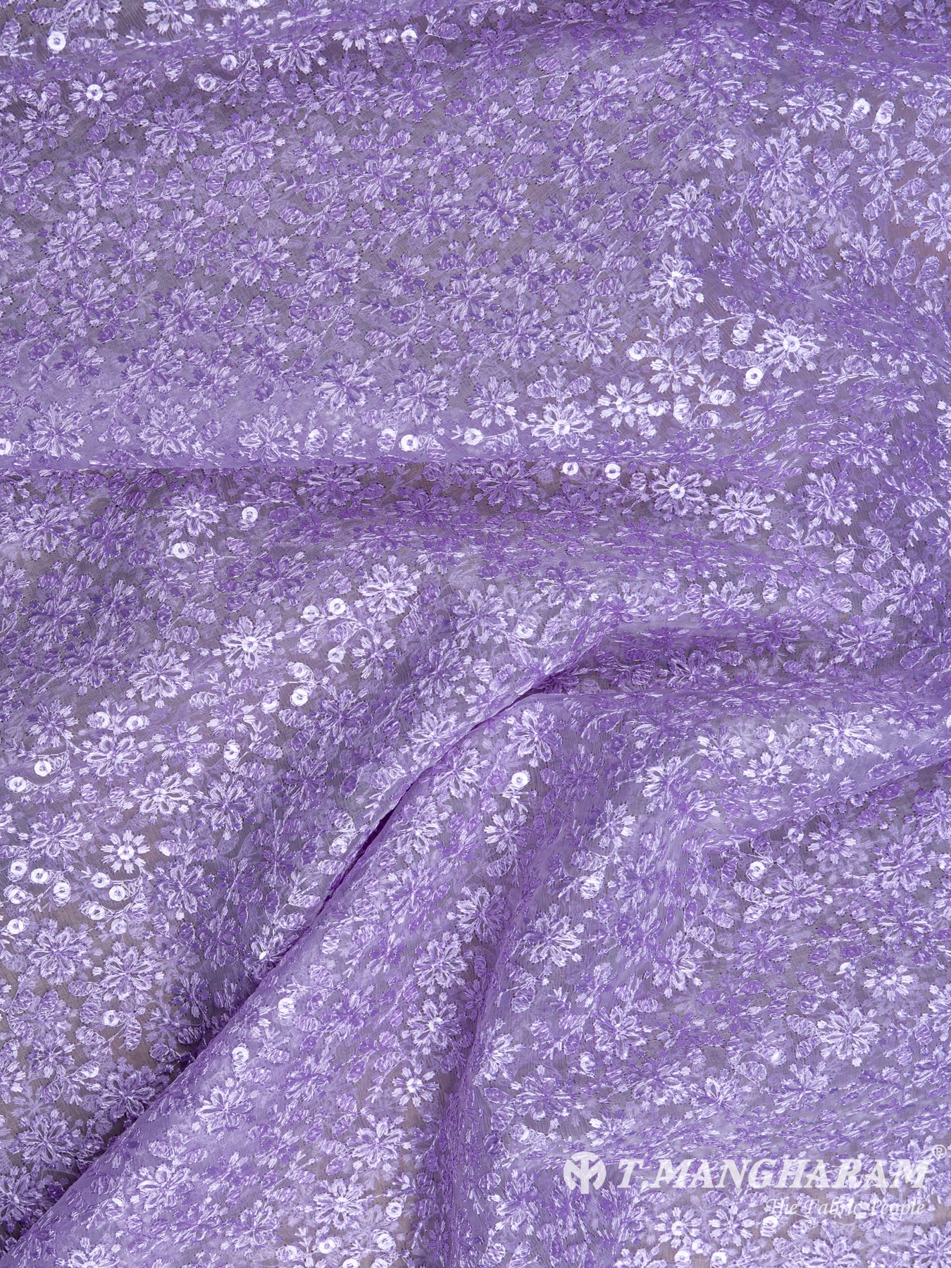 Violet Georgette Embroiery  Fabric - EC6164 view-4
