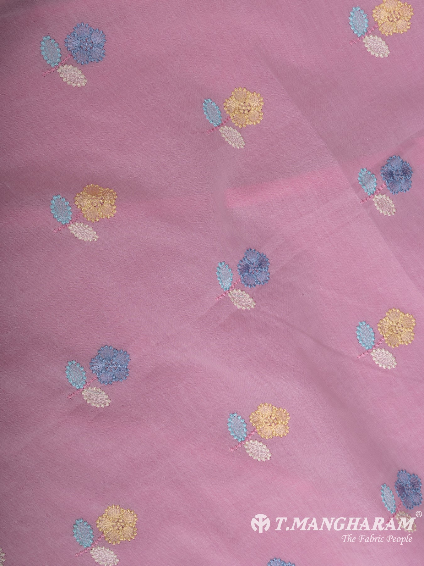 Pink Cotton Embroidery Fabric - EC7911 view-3