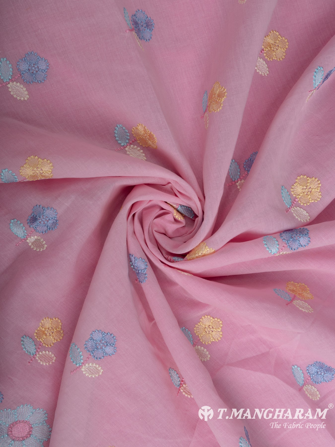 Pink Cotton Embroidery Fabric - EC7911 view-1
