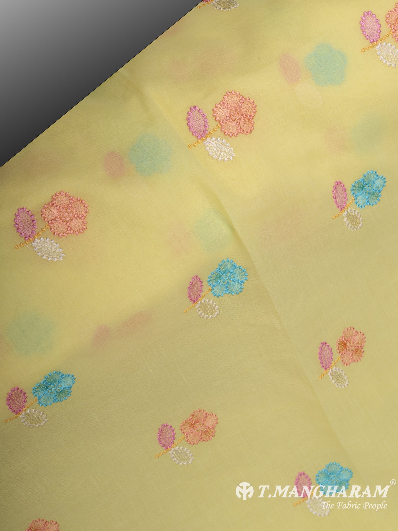 Yellow Cotton Embroidery Fabric - EC7910 view-2