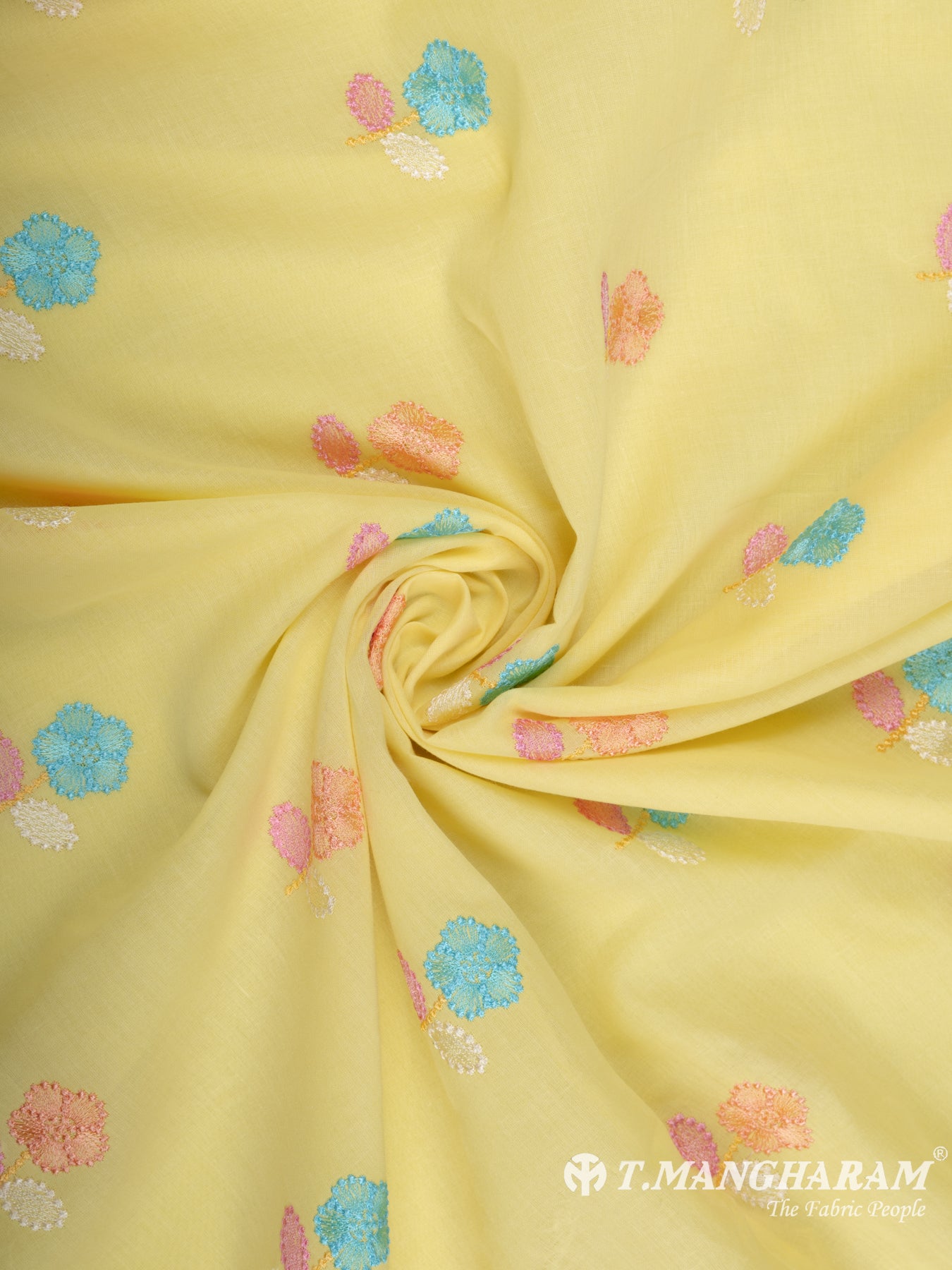 Yellow Cotton Embroidery Fabric - EC7910 view-1