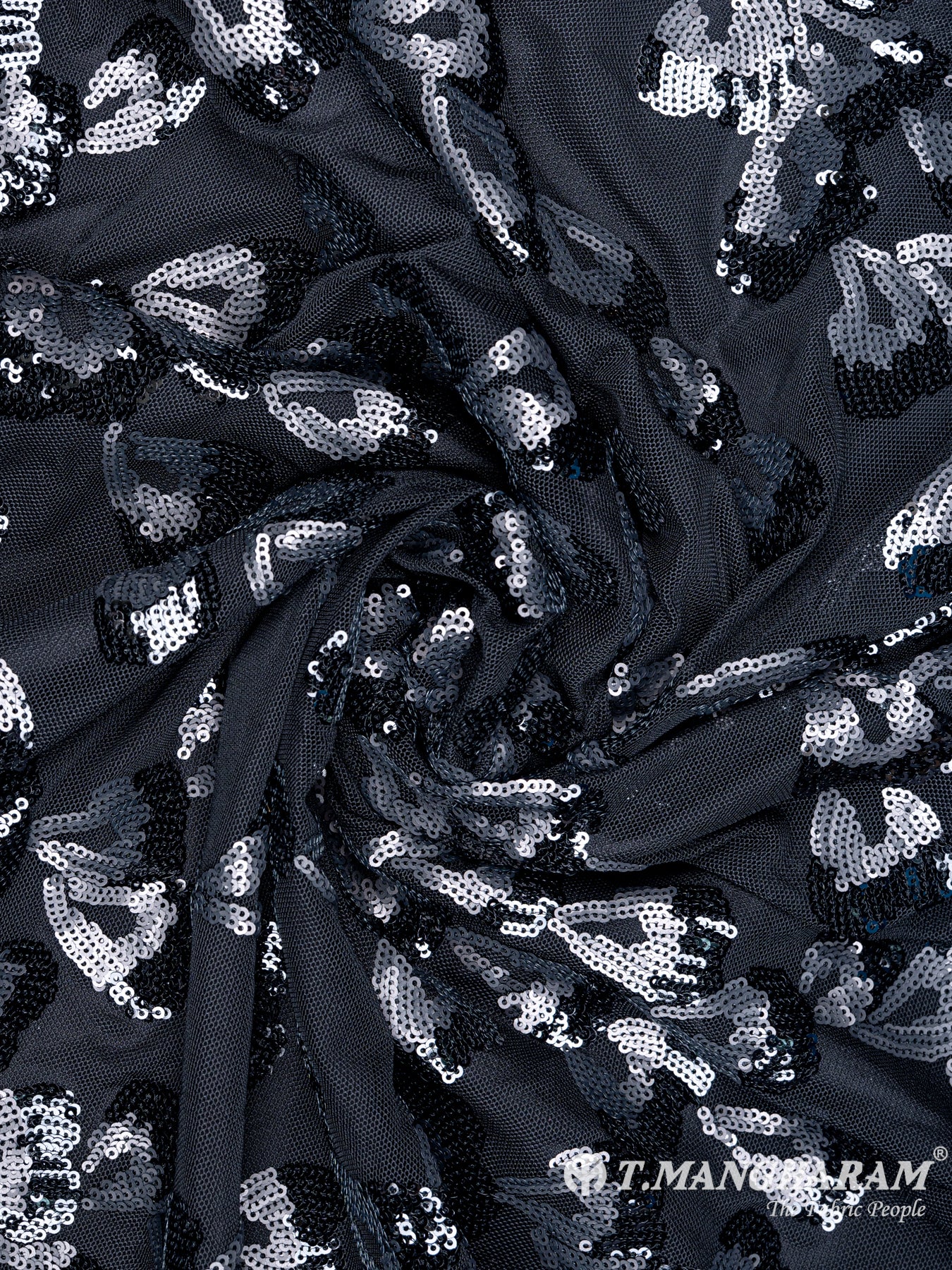 Black Fancy Net Fabric - EC4443 view-1