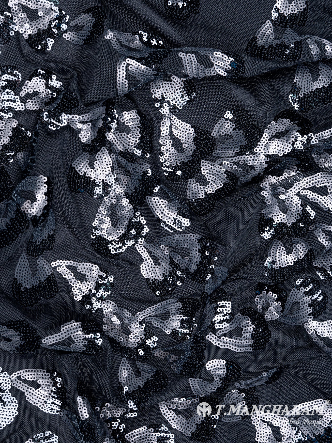 Black Fancy Net Fabric - EC4443 view-4