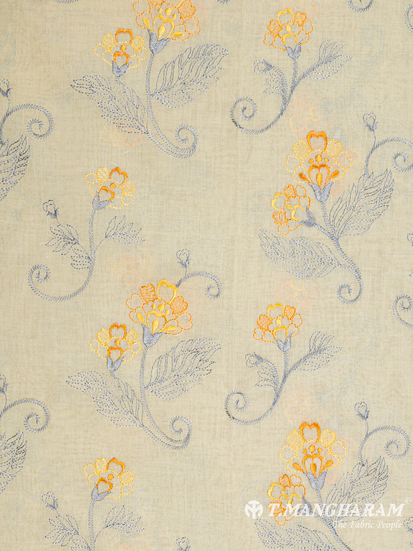 Yellow Cotton Embroidery Fabric - EB4695 view-3