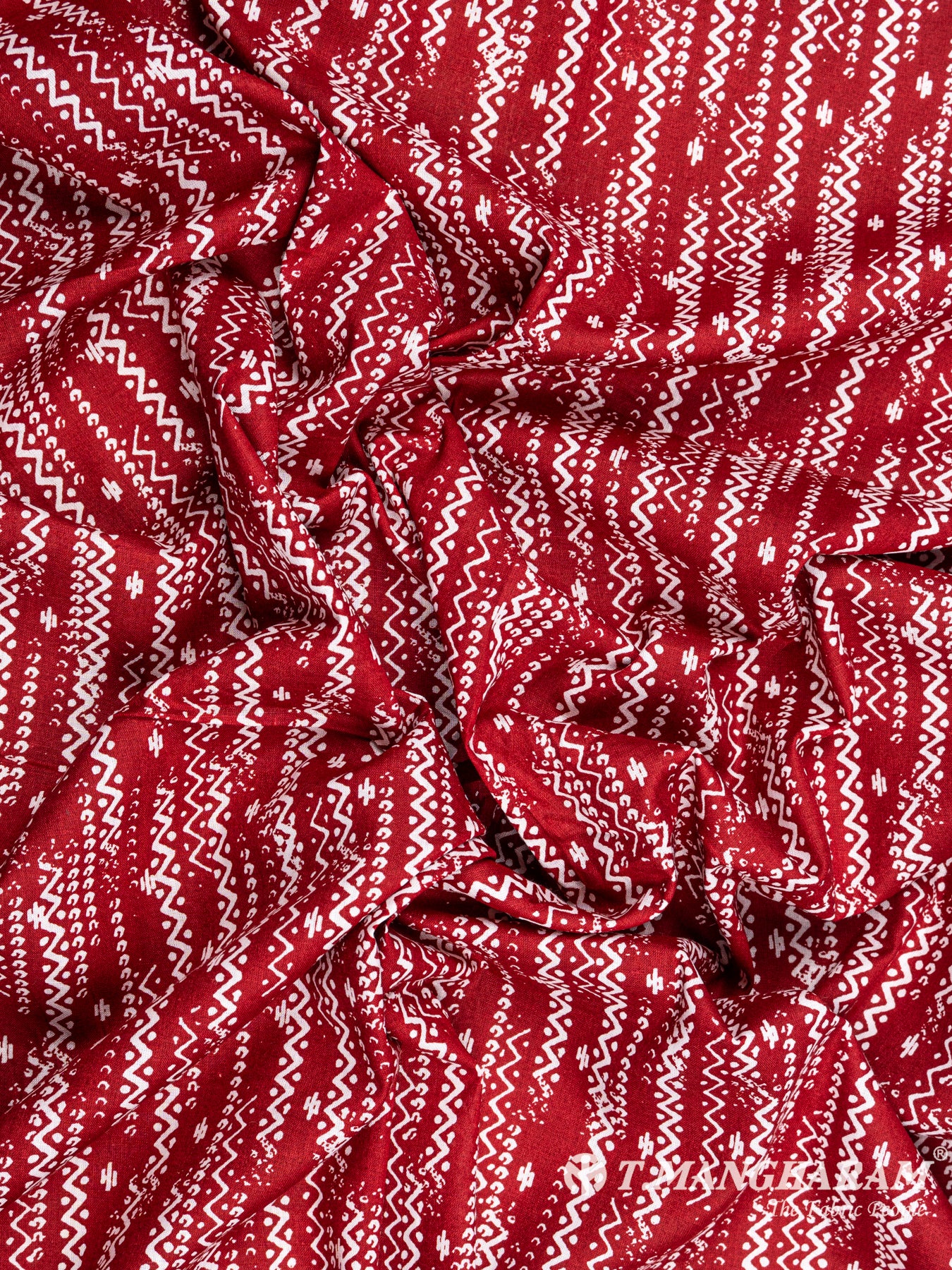 Maroon Cotton Fabric - EC6145 view-4