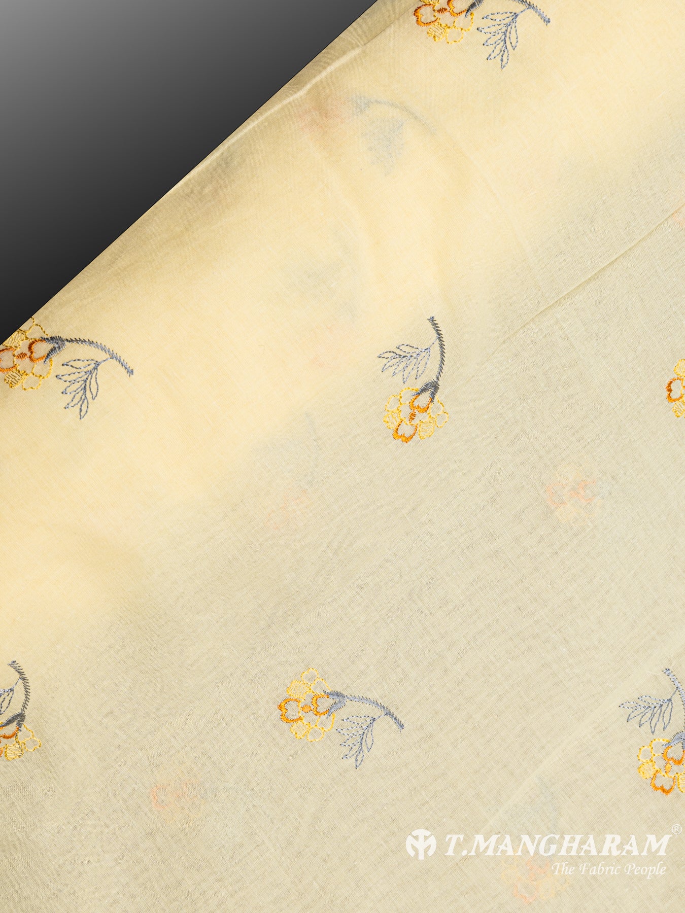 Yellow Cotton Embroidery Fabric - EB4697 view-2