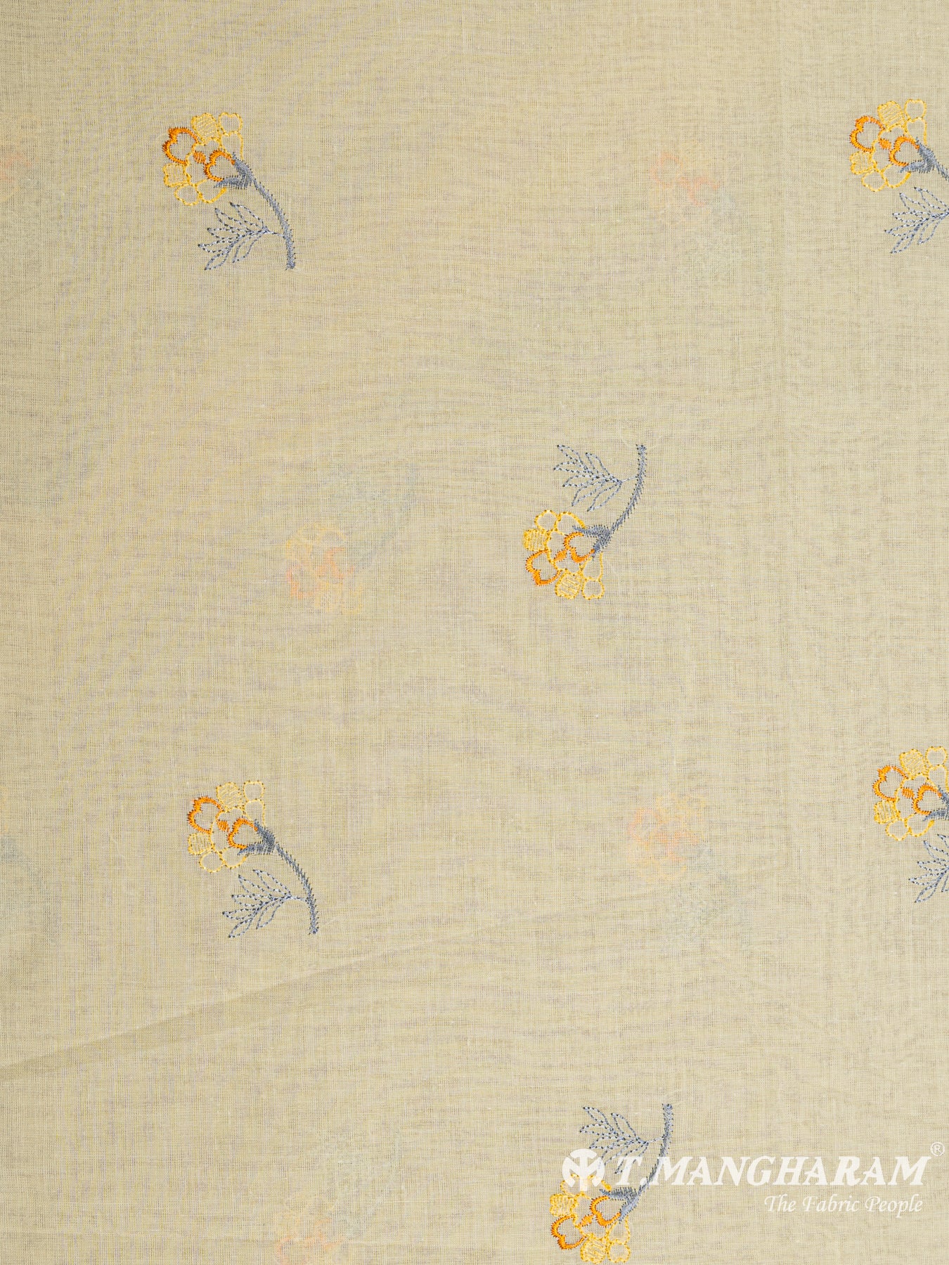 Yellow Cotton Embroidery Fabric - EB4697 view-3