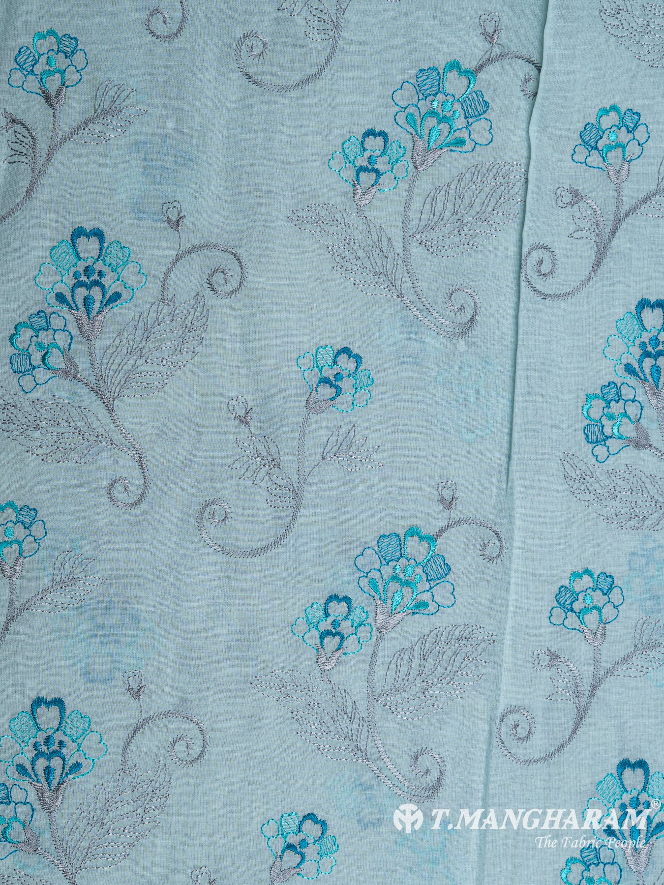 Sea Green Cotton Embroidery Fabric - EB4693 view-3
