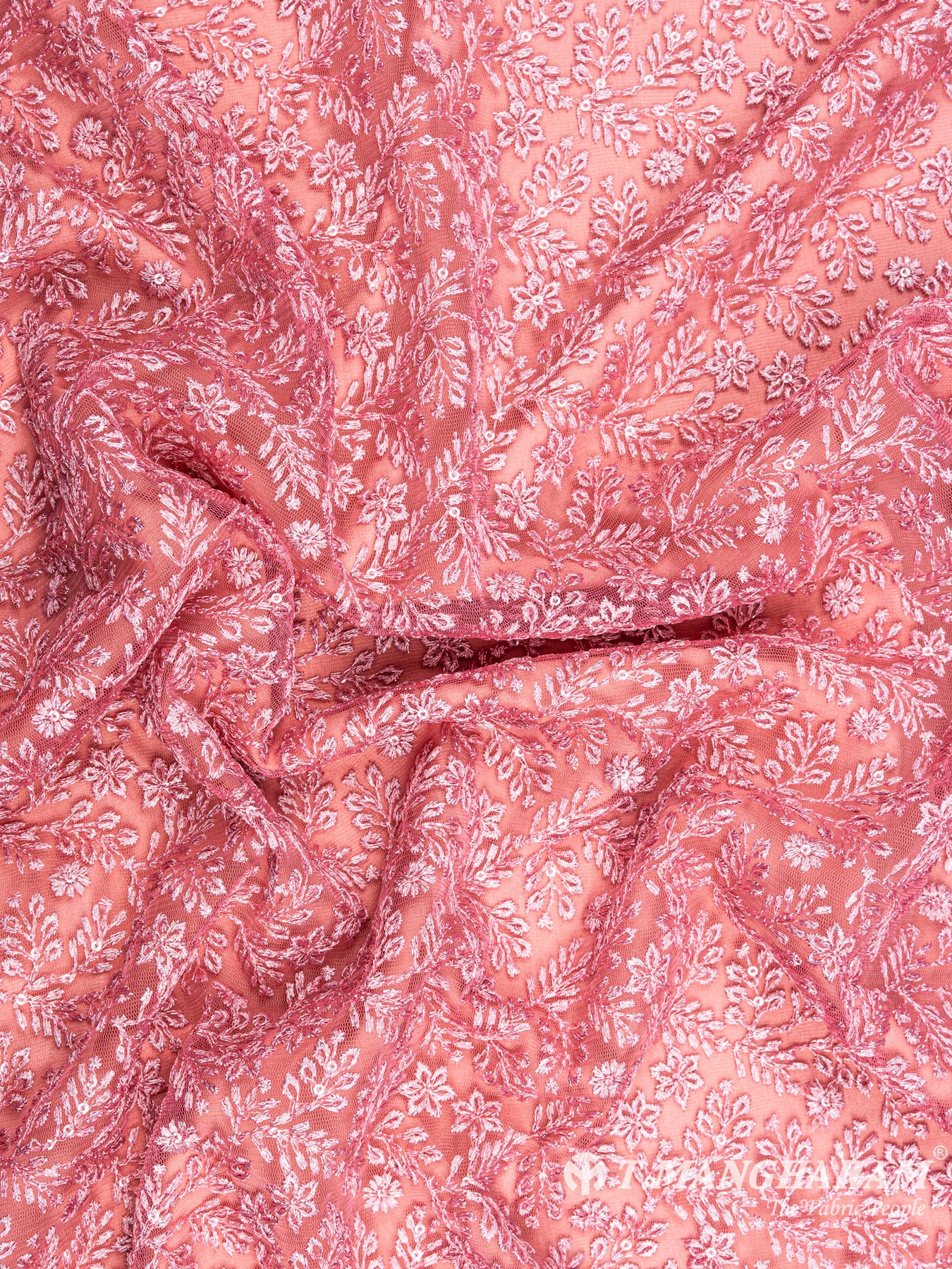 Pink Net Embroidery Fabric - EC6161 view-4